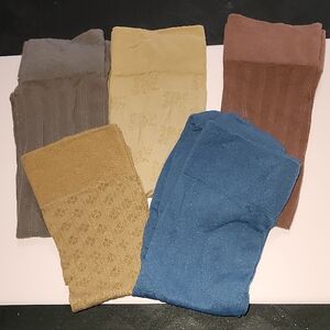 5 Women's trouser socks assorted colors and patterns size 9-11 NEW w/o tags